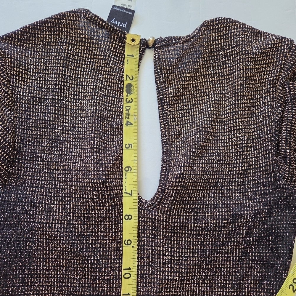 Privy Black and Gold Shimmering Mini Dress - Picture 7 of 10